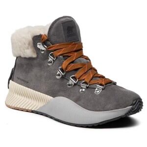 Sorel Waterproof Winter Fur Lined Boots Grey Lace Up Women Size 8